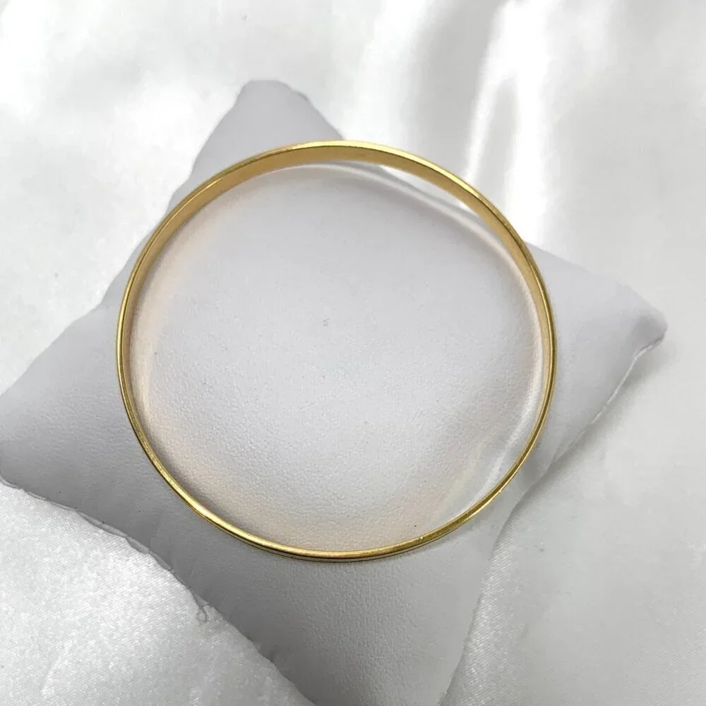 Napier Gold Tone & White Enamel Vintage Bangle Bracelet 2.5